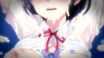 Rain-soaked high school girl in hentai sex scene.