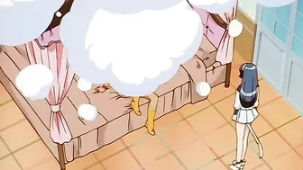 The petite elf is being fucked by the devil as his slave girl watches in hentai porn.