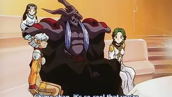 The petite elf is being fucked by the devil as his slave girl watches in hentai porn.