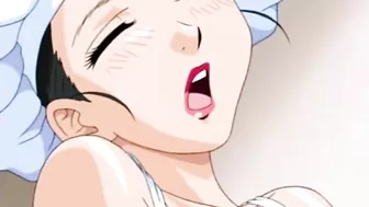 Son masturbates as he watches his father have sex with a hentai maid.