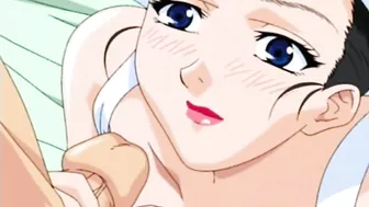 Son masturbates as he watches his father have sex with a hentai maid.