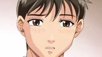 Son masturbates as he watches his father have sex with a hentai maid.