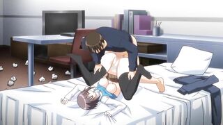 Blood-related incestuous sex with a bound and horny teen in an animated hentai video.