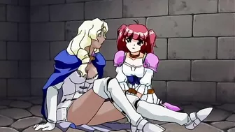 Hentai horse man licks bound anime girl's pussy.