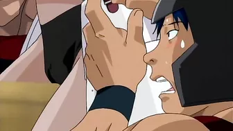 Hentai horse man licks bound anime girl's pussy.