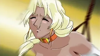 Hentai horse man licks bound anime girl's pussy.