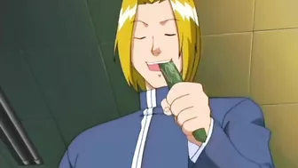 Hentai schoolgirls force a girl to drink urine in a bad way.