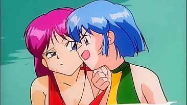 Frantically frustrated and female, a yuri lesbian is anally penetrated with a strap-on in this hentai porn.
