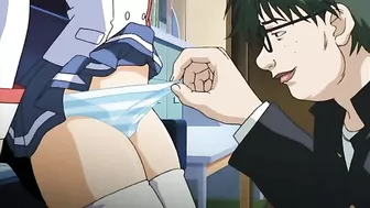 Hentai porn video - Blackmailing a cute schoolgirl for pussy licking and facial.