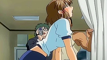Hentai porn video - Blackmailing a cute schoolgirl for pussy licking and facial.