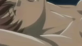 Hentai redhead with bound ankles receives deep anal sex.