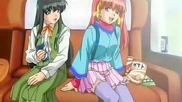Hentai redhead with bound ankles receives deep anal sex.