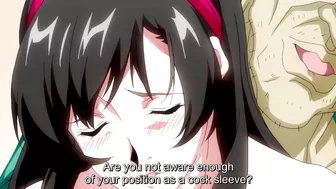 Hentai video featuring an ugly man aggressively having sex with a blackmail victim who is also cheating on her husband.