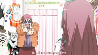 Horny hentai schoolgirl in lesbian strapon sex and public fucking.