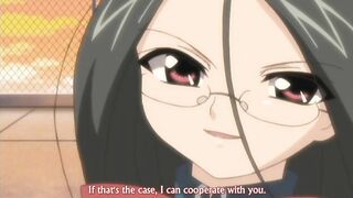 Horny hentai schoolgirl in lesbian strapon sex and public fucking.