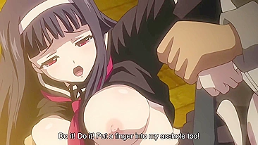 Hentai video - petite schoolgirl gets fucked by a big dick.