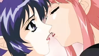 Blackmailing busty schoolgirls getting doggy-fucked in a bathroom. #Hentai