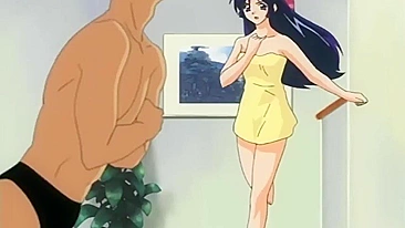 Blackmailing busty schoolgirls getting doggy-fucked in a bathroom. #Hentai