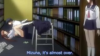 Ringetsu 2 - Hentai schoolgirl masturbates in library, gets her virgin pussy fucked.