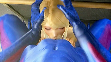 Hentai porn video - Busty blonde slut wife gets abducted by aliens and double-penetrated.