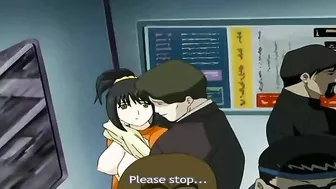 A teenage girl was caught masturbating on a train and got her panties pulled off by a stranger for some kinky fun.