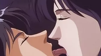 Horny hentai lesbians licking each other's pussies on a public beach.