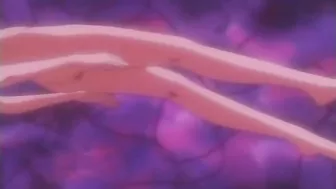 Horny hentai lesbians licking each other's pussies on a public beach.