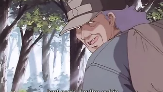 Horny hentai lesbians licking each other's pussies on a public beach.