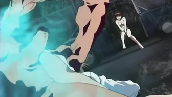 Hentai video - Incubus with a huge cock fucks a cop while a young girl masturbates.