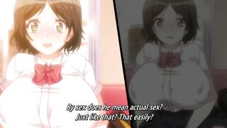 Hentai virgin schoolgirl has public train sex with people watching.