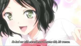 Hentai virgin schoolgirl has public train sex with people watching.