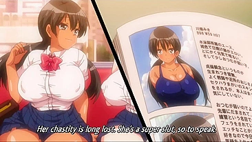 Hentai virgin schoolgirl has public train sex with people watching.