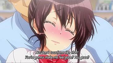 Hentai virgin schoolgirl has public train sex with people watching.