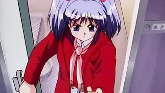 Magic witch enjoys public sex with a stranger in a train station bathroom. #Hentai