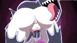 Venom licks Gwen's ass and devours her in a hentai fantasy.