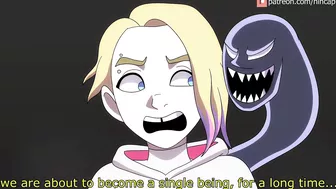 Venom licks Gwen's ass and devours her in a hentai fantasy.