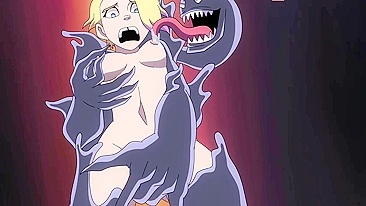 Venom licks Gwen's ass and devours her in a hentai fantasy.