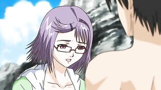 Horny hentai teacher fucks her student with a strap-on dildo.