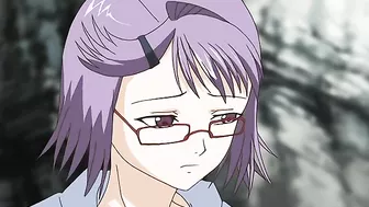 Horny hentai teacher fucks her student with a strap-on dildo.