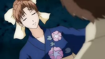 Horny hentai teacher fucks her student with a strap-on dildo.