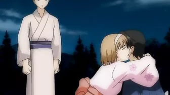 Horny hentai teacher fucks her student with a strap-on dildo.