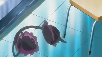 Horny hentai teacher fucks her student with a strap-on dildo.