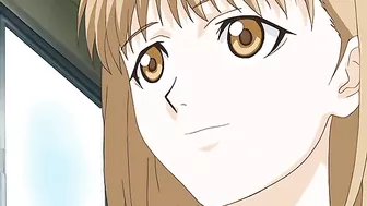 Horny hentai teacher fucks her student with a strap-on dildo.