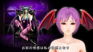 A petite young succubus has her tits squeezed and fucked by a machine in hentai porn.