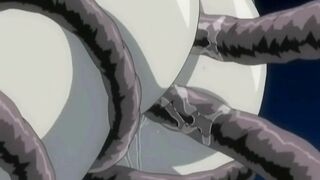 Busty hentai schoolgirl gets DP'd by tentacle worm.