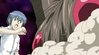 Busty hentai schoolgirl gets DP'd by tentacle worm.