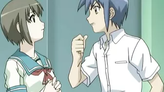 Busty hentai schoolgirl gets DP'd by tentacle worm.