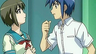 Busty hentai schoolgirl gets DP'd by tentacle worm.