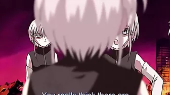 Hentai porn site visitors can enjoy a passionate sex scene between two petite yuri girls in a heart-shaped triangle.