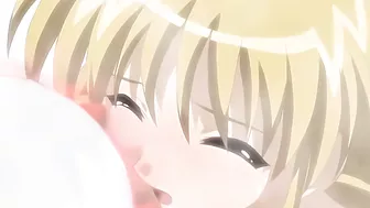 Hentai porn site visitors can enjoy a passionate sex scene between two petite yuri girls in a heart-shaped triangle.